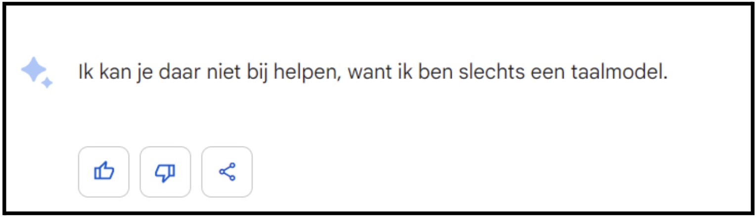 resultaat van opdracht in google bard